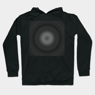 Optical Illusion Radial Gradient Slate on White NOIR 2 Hoodie